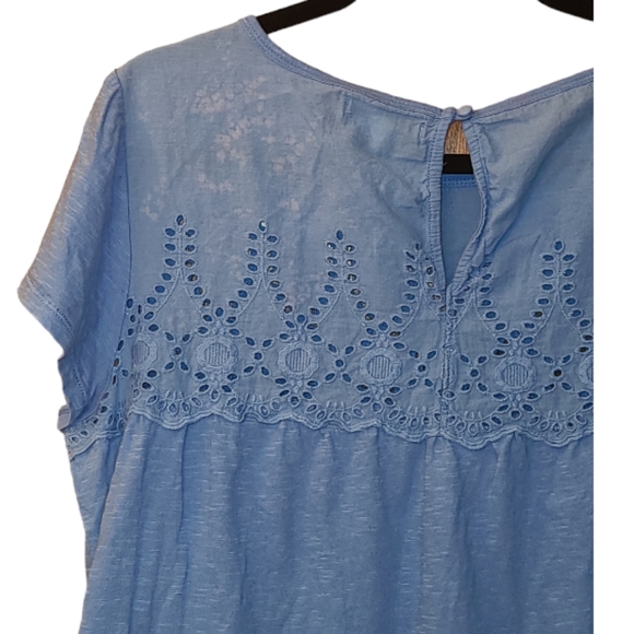 3/$30! Jacks Girlfriend Short Sleeve Babydoll Blouse - Picture 6 of 11